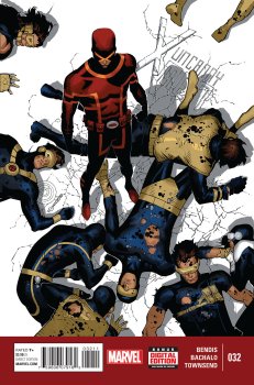 Cyclops standing by a bunch of Dead past cyclops